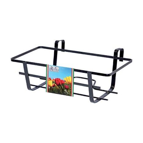 BALCONIERA GERANIO FISSA - FERRO BATTUTO VERN NERO CM 60X28 H.CM 18- 5 pezzi