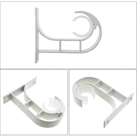 4 supports de tringle à rideaux compatibles avec les chevilles d'expansion de 2,5 cm (1 pouce), en alliage d'aluminium, fixation murale ou plafond, ladacee (1/5)