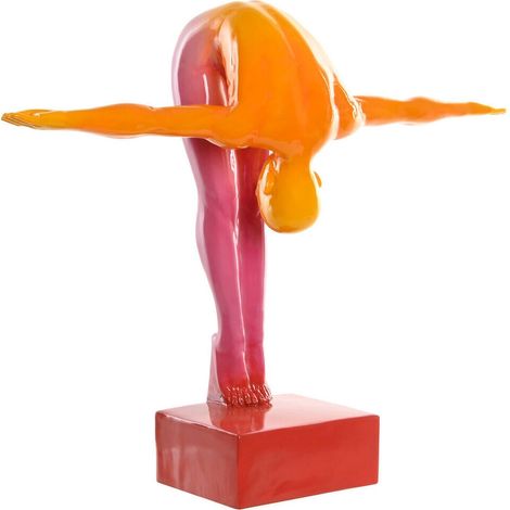 Sculpture athlète en résine multicolore style moderne décoratif - Dégradé jaune orange rose multicolore (1/4)