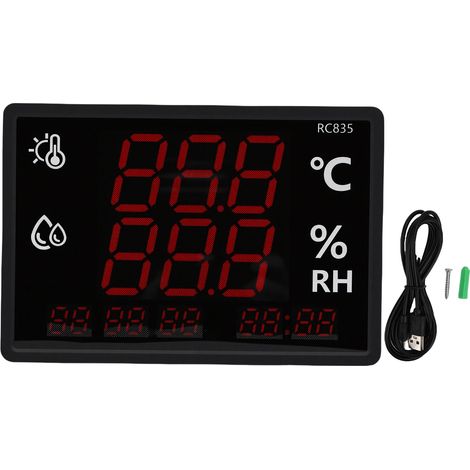 Termometro e igrometro per interni ad alta precisione – Display digitale con luminosità automatica – Monitoraggio continuo della temperatura e dell'umidità (1/5)