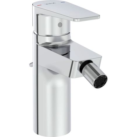 Vitra Flow Square Bidet Mixer Tap with Pop-up Waste - Chrome (1/2)