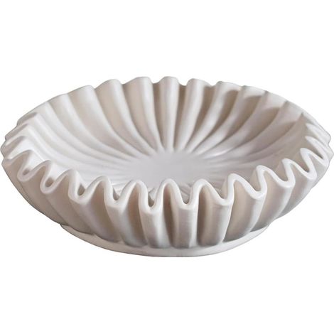 Bol décoratif à volants cannelés - Accessoire de décoration pour le salon, la table basse ou une étagère (1/5)