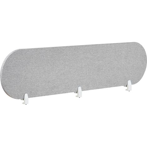 Séparateur de Bureau en PET Acoustique Recouvert de Tissu 180 x 40 cm Gris Clair Sparky