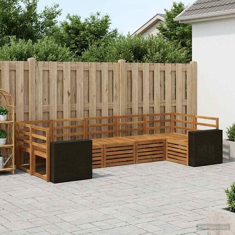 vidaXL Outdoor Sofa Set 7 pcs Natural Solid Acacia Wood (1/5)