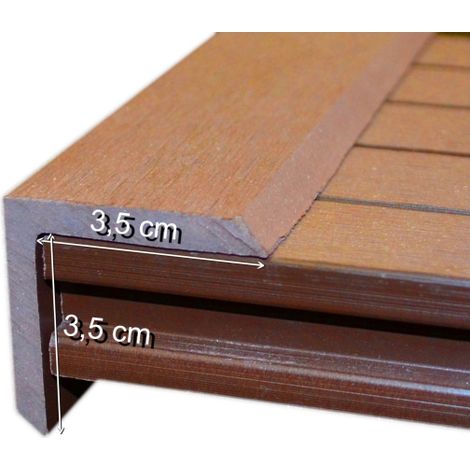 Décoweb – Lame de terrasse bois composite brun exotique 220 cm – Finition latérale pour vis à bois – Pour fixation sur lames composite