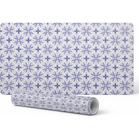 Alfombrilla protectora decorativa para mesa de oficina, estampado floral retro, 100x50 cm (1/5)
