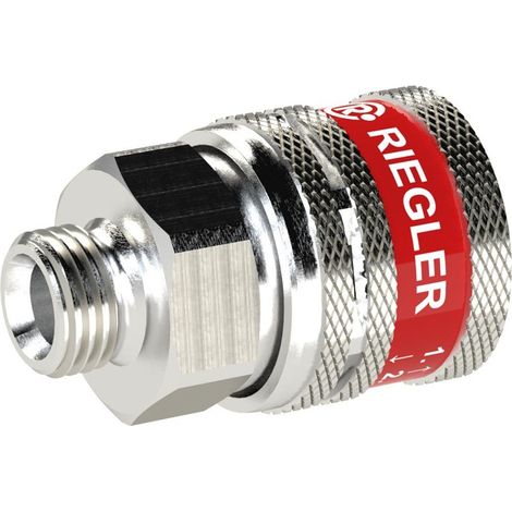 Riegler Sicherheitskupplung NW 7,8, Typ SEK, Messing vern., G 1/2 AG (1/3)