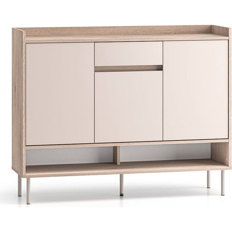 Schuhmöbel Alos mit 1 Schublade und 3 Türen, Kaschmir und Holzoptik, 120cm (1/5)
