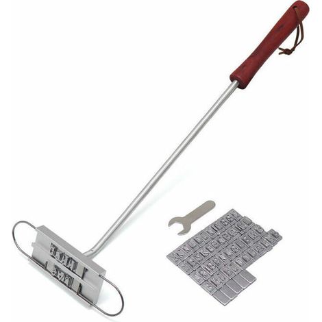 Tigrezy BBQ Grill Ferro da marchiatura con 55 lettere rimovibili Set di utensili fai da te per carne, bistecca e hamburger BBQ (1/4)