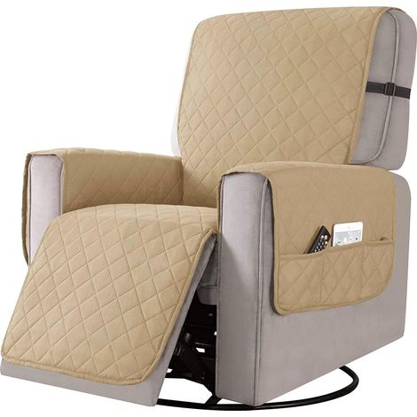 Housses de Fauteuil inclinable, Couverture Protecteur Canapé 1 Place Kaki (1/5)