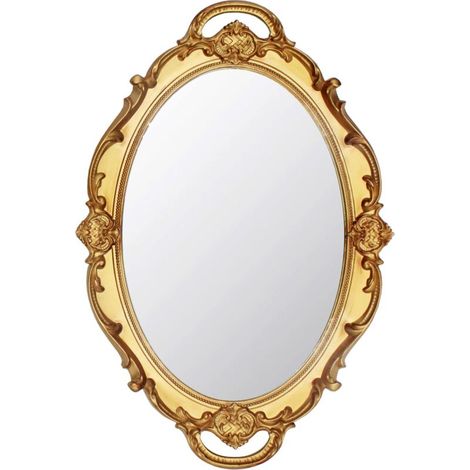 Miroir Mural Ovale décoratif Vintage 37 x 25 cm (Doré) (1/5)
