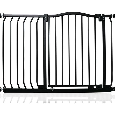 Safetots Curved Top Safety Gate, 98cm - 107cm, Matt Black, Pressure Fit Stair Gate