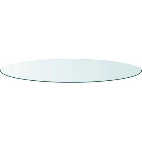 Plateau de table ovale 120 x 60 cm – Verre trempé transparent résistant – Épaisseur 1 cm – Bords polis pour protection optimale – Meubletmoi (1/4)