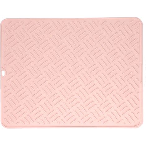 Sous-main en silicone anti-chaleur imperméable pour bureau et cuisine, 45x35cm rose (1/5)