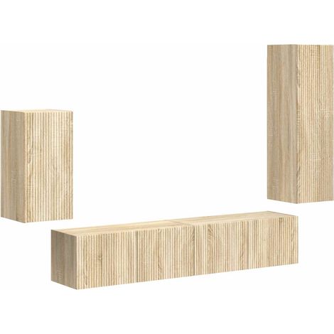 Maison Exclusive - TV-Schrankset Wandmontiert 4 pcs Sonoma-Eiche