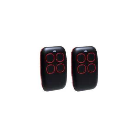 Télécommande universelle pour porte de garage 433 MHz, 4 en 1, code tournant et code fixe, compatible avec 90+ marques, ouvreporte de garage universel 433 MHz, rouge (2 pièces) (1/5)