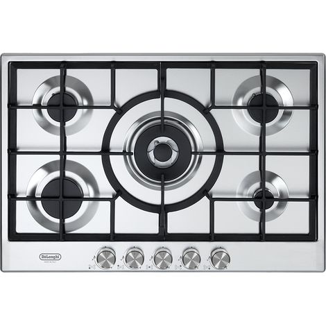 De'Longhi NSL575X Life Piano cottura a gas 75 cm 5 fuochi doppia corona griglie in ghisa colore Inox (1/4)