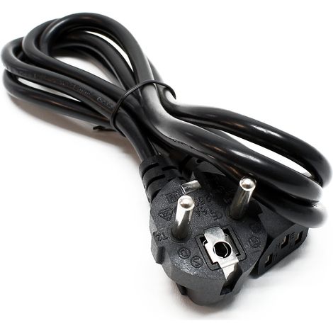 Wiltec Netzkabel H03VV-F 3,0 x 0,75 mm² 1,4 m Länge, Stromkabel für Kaltgerätestecker mit abgewinkeltem Schutzkontakt geeignet für PC, Monitor, Beamer u. Konsole, Kaltgerätekabel für Innenbereich