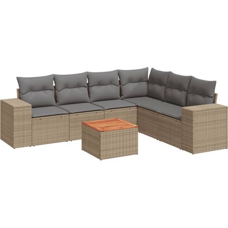 Maison Exclusive - Patio Sofa Set 6 plaza Beige and Grey (1/5)