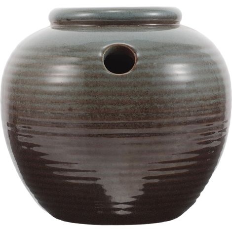 Fontaine à Jet d'eau en Pot Céramique Moyenne Taille Cascade Décorative pour Jardin et Terrasse Fontaine Extérieure Résistante aux Intempéries Décoration Zen pour Bassin et