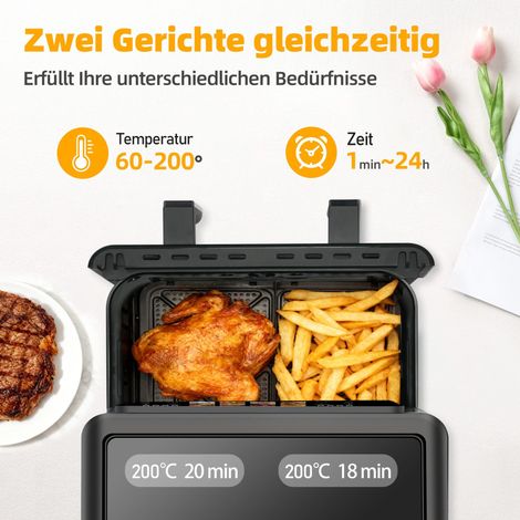 Friteuse à air chaud 8,5 L à double ou simple chambre avec écran tactile LED (1/5)