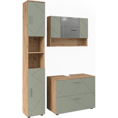 Badmöbel-Set Irma, Salbeigrün, 3 Teile, Vicco
