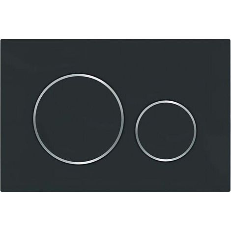 For Geberit 115882141 Sigma 20 Flush Plate for 2 Flush Quantity Front, Plate + Matte Black Buttons, Chrome Strips (1/2)