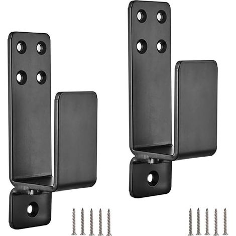 Heavy Duty Metal Bracket for U-Shaped Corner Door Barrier 2 Pack, Prevent Unauthorized Access for Home, Shed, Barn and Garage Door Security