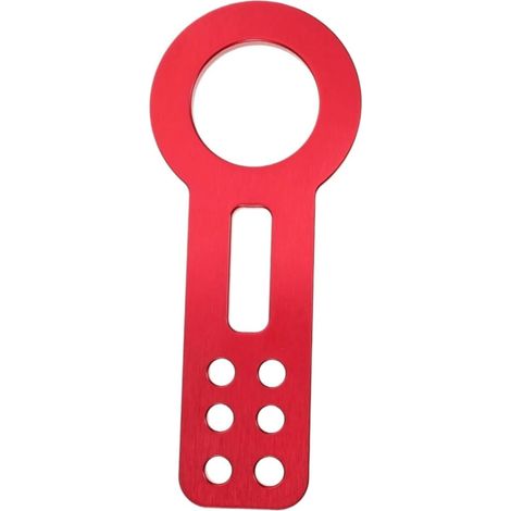 Œillet de remorquage robuste en métal pour pare-chocs avant, SUV, tout-terrain, point de traction, 25,4 x 10,6 cm, noir, bleu, argent, universel (rouge) (1/5)