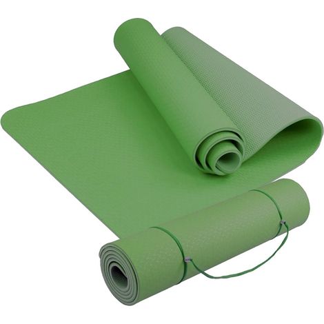 Tappetino Yoga Palestra Pilates 183 x 61 x 0,6 cm Superficie Antiscivolo Verde (1/5)
