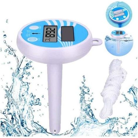 Thermomètre de piscine numérique solaire flottant avec écran LCD pour piscine extérieure et intérieure et spa (1/4)
