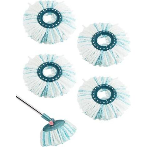 Testine di ricambio (4 pezzi) per mocio Leifheit Clean Twist – Microfibra ultra assorbente e resistente