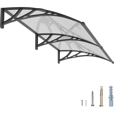 200x100cm Marquise de Porte Extérieure, Auvent Polycarbonate Anti-UV (1/5)