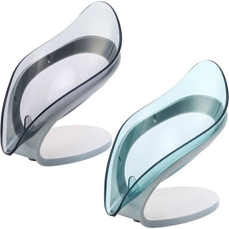 Portasapone, contenitore per sapone cavo rimovibile con foro di drenaggio, portasapone a forma di foglia per cucina, doccia, bagno (2 pezzi) - Sunny (1/5)