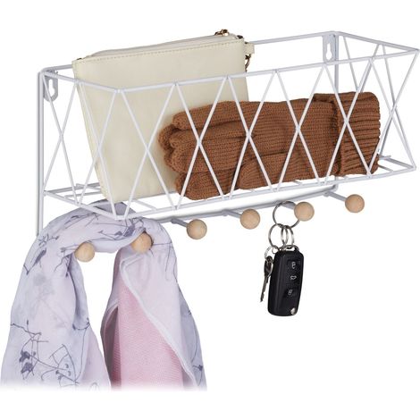 Estante de pared con tira de ganchos