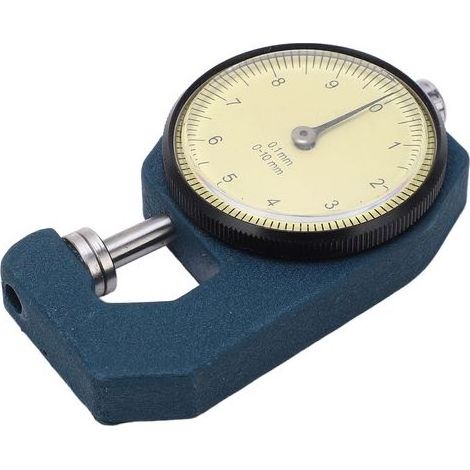 Tragbares Dickenmessgerät, übersichtlicher Skalenkomparator, verschleißfestes Mikrometer für Flachkopfmessungen, Messbereich 0-10 mm. (1/5)