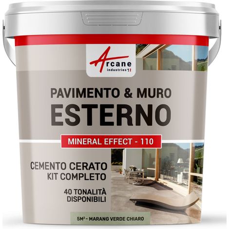 Microcemento per esterni: pavimenti, muri, terrazze, balconi, scale - 5 m² (in 2 strati) Verde Chiaro Marang - ARCANE INDUSTRIES