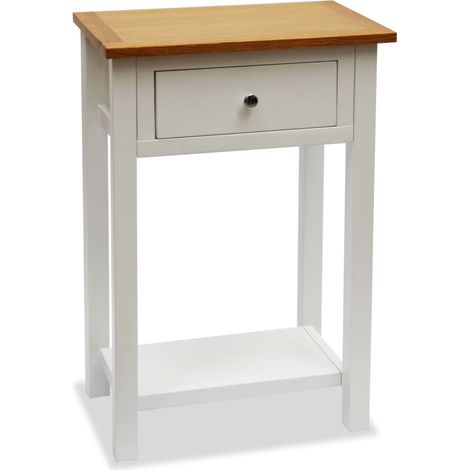 Mesa auxiliar de madera maciza de roble 50x32x75 cm vidaXL (1/5)