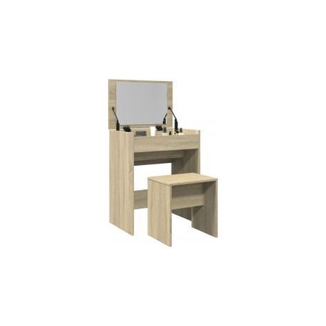 Coiffeuse et tabouret chêne sonoma 60x40x113,5 (1/5)