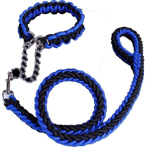 Hundehalsband- und Leinen-Set – Geflochtenes Seil – Mit Drehring – Für kleine, mittlere und große Hunde – 2-teiliges Set (1/5)