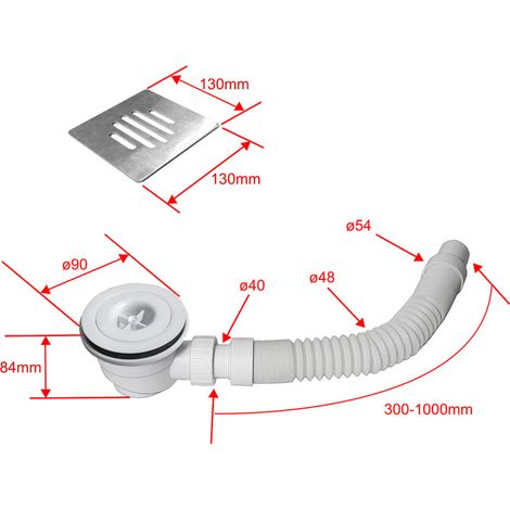 Aica Sanitaire – Receveur de douche 80x80cm carré extra plat blanc antidérapant – Grille ABS incluse – Structure alvéolaire indéformable – Installation facile (1/4)