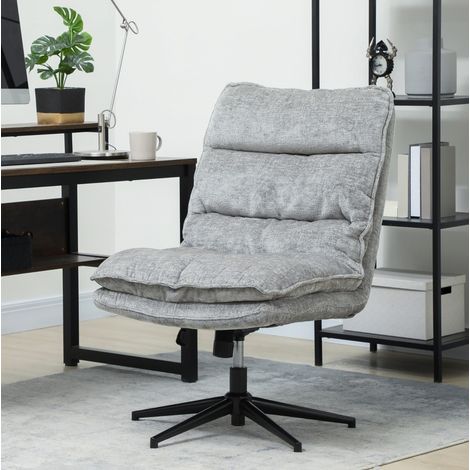 Bürostuhl 63.5x81x96-102 cm grau aus Polyester drehbar höhenverstellbar (1/4)