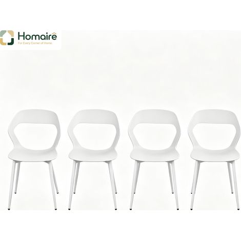 Chaise de jardin en métal blanc 51 x 44 x 83 cm HOMAIRE (1/5)