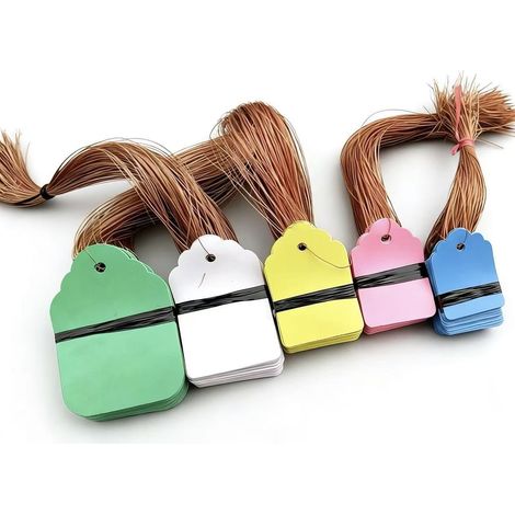 Étiquettes suspendues en plastique imperméable pour plantes, étiquettes de jardinage inscriptibles, marqueurs de semis avec ficelles, plusieurs couleurs disponibles, jaune par défaut (2,5 x 3,6 cm) (1/4)