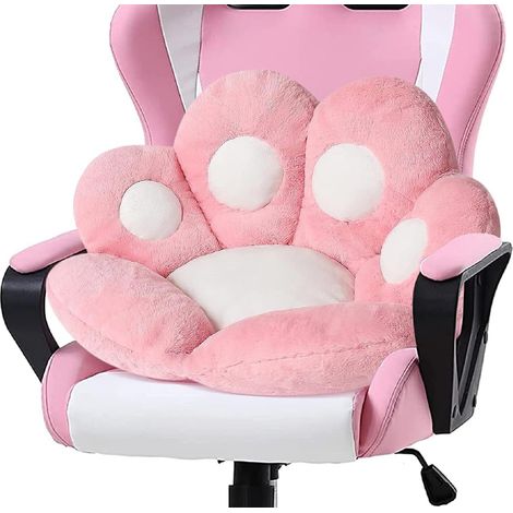 Coussin,Coussin pour pattes de chat,Coussin de siège mignon Coussin pour chaise canapé paresseux Décoration extérieure Plancher chaud Coussin Tapis chaud doux pour la peau (60x60cm, rose) (1/5)
