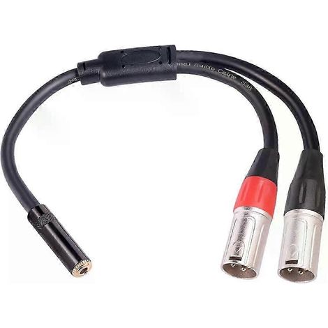 35-mm-Stereo-Klinkenbuchse auf zwei 3-polige XLR-Stecker Y-Splitter OFC Aux-Audiokabel 35 mm auf 3-poliges XLR Y-Mikrofonkabel-JXLGV (1/5)