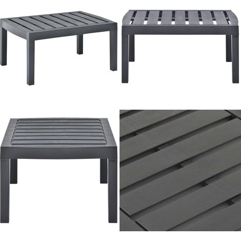 Table de jardin Anthracite 78x55x38 cm Plastique - Table De Jardin - Table Extérieure - Mobilier De Jardin - Table En Plastique - Table Anthracite - Home & Living (1/5)