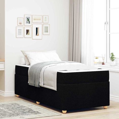 Cadre de lit avec matelas-Structure de lit avec matelas Noir 90 x 200 cm tissu 316501 (1/5)