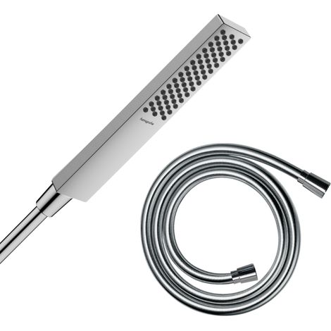 Pommeau de douche HANSGROHE Pulsify E 100 EcoSmart chromé + flexible de douche 1,60 m HANSGROHE Isiflex chromé