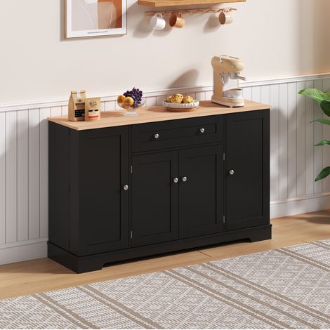 MEUBLIV aparador de cocina 138 x 40 x 85 cm blanco/natural – con cajón (1/5)